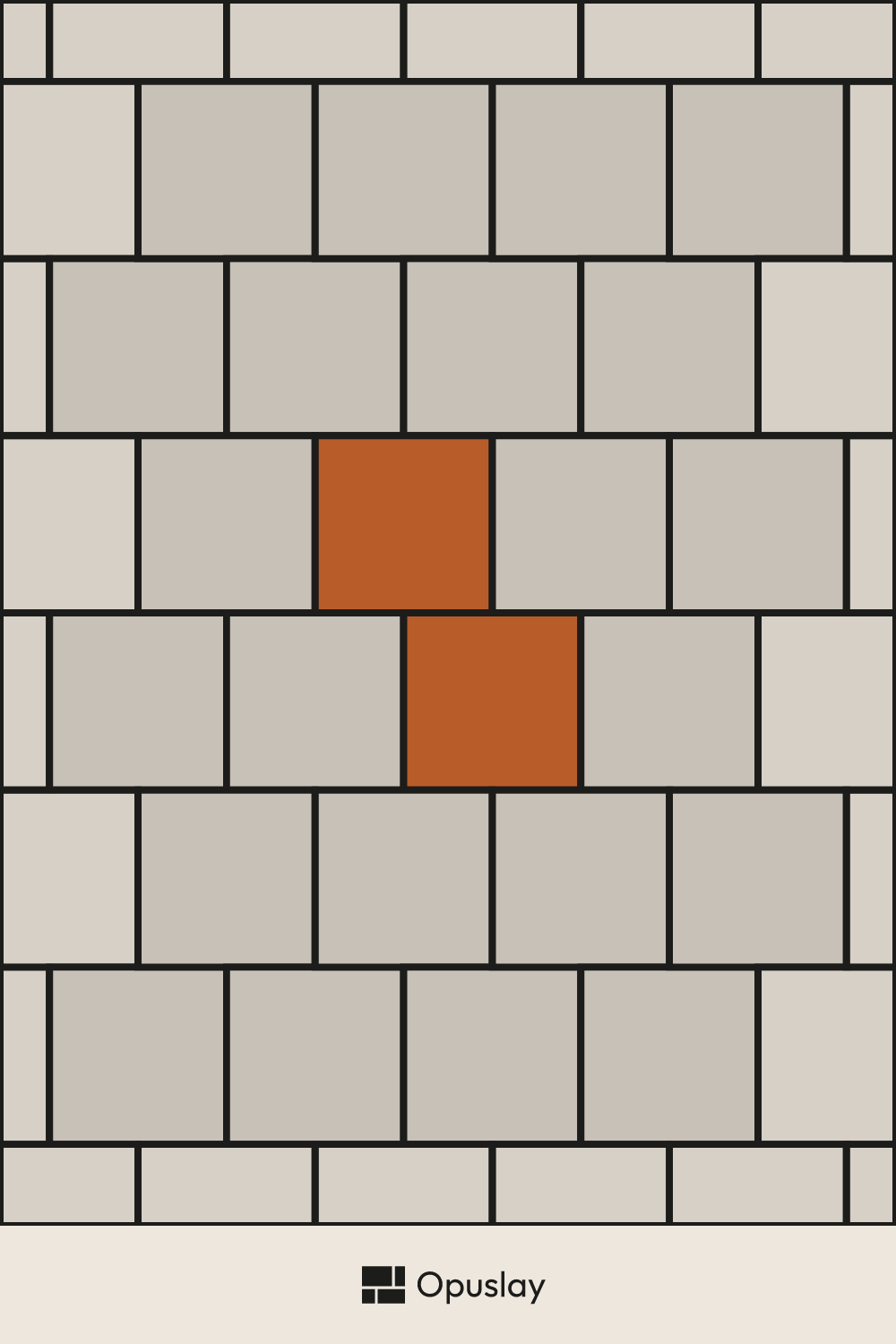 12x12 Tile — Running Bond tile layout diagram — repeating pattern with one module highlighted