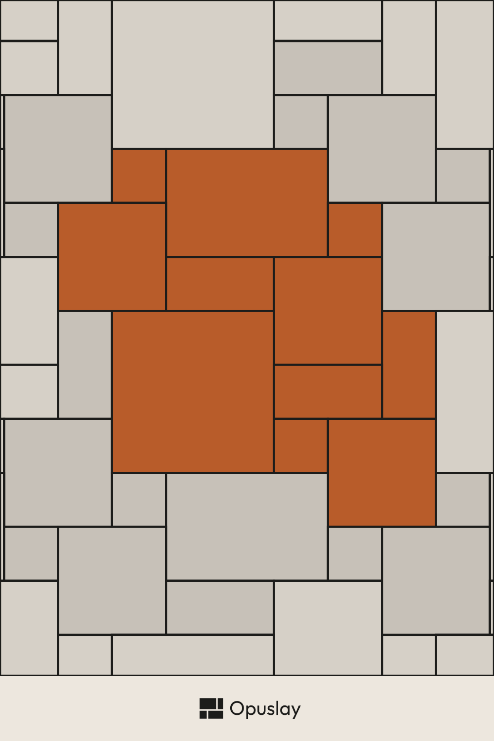 Ashlar Pattern tile layout diagram — repeating pattern with one module highlighted