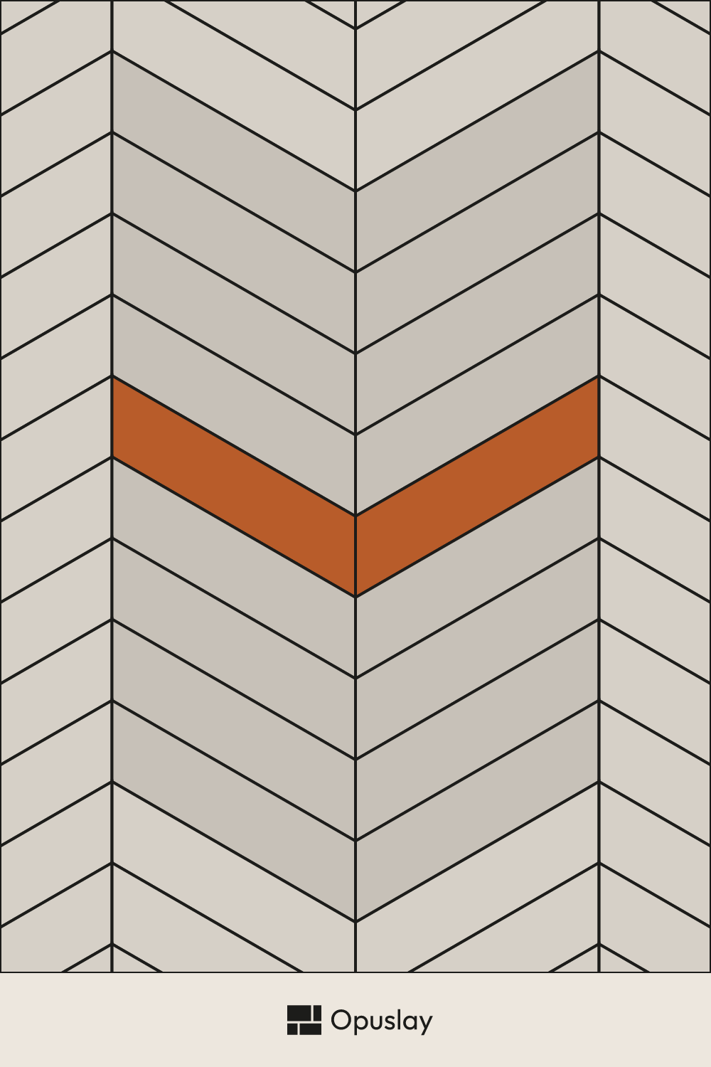 One-Tile Pattern — 3x12 (30 Degree) tile layout diagram — repeating pattern with one module highlighted