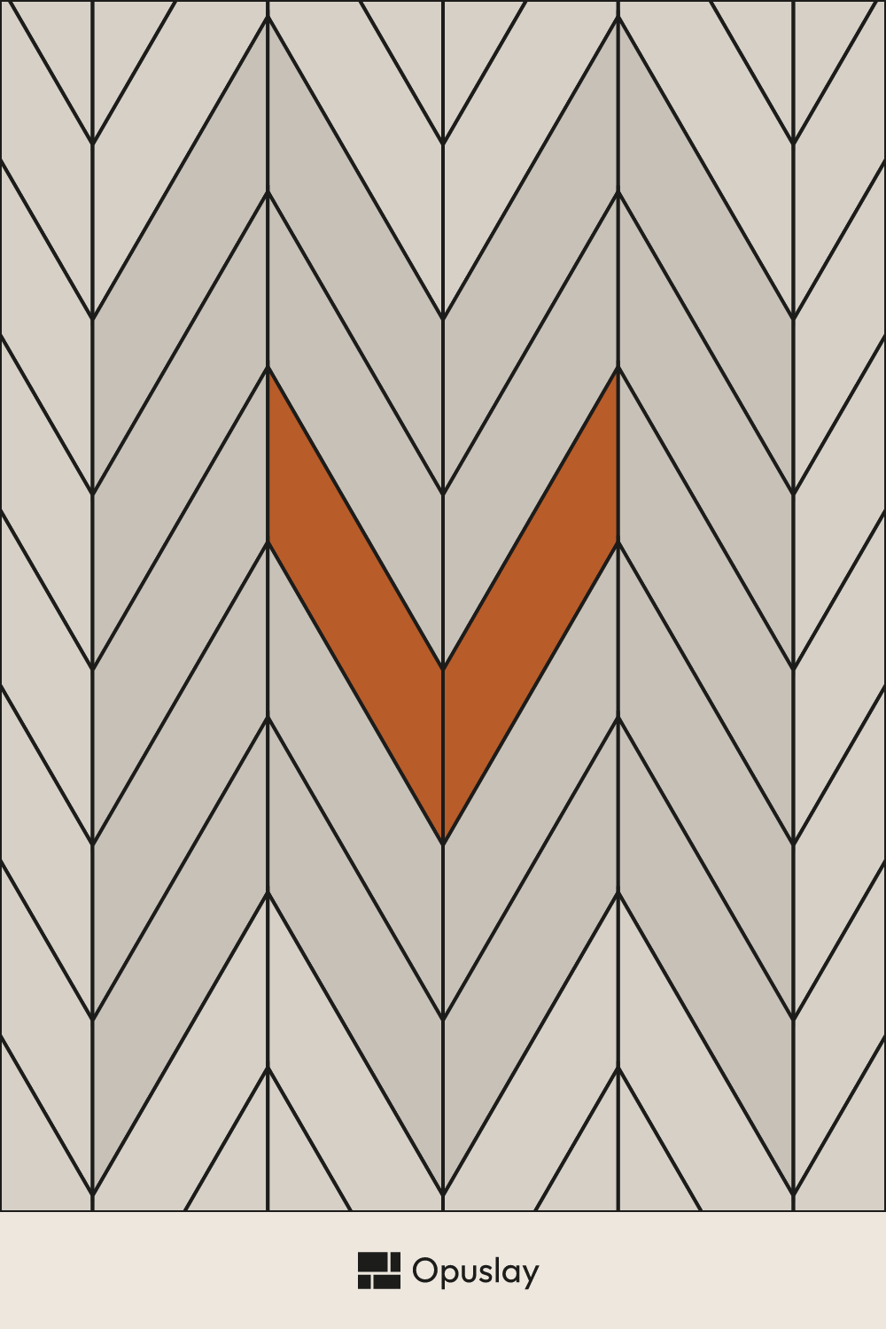 One-Tile Pattern — 3x12 (60 Degree) tile layout diagram — repeating pattern with one module highlighted