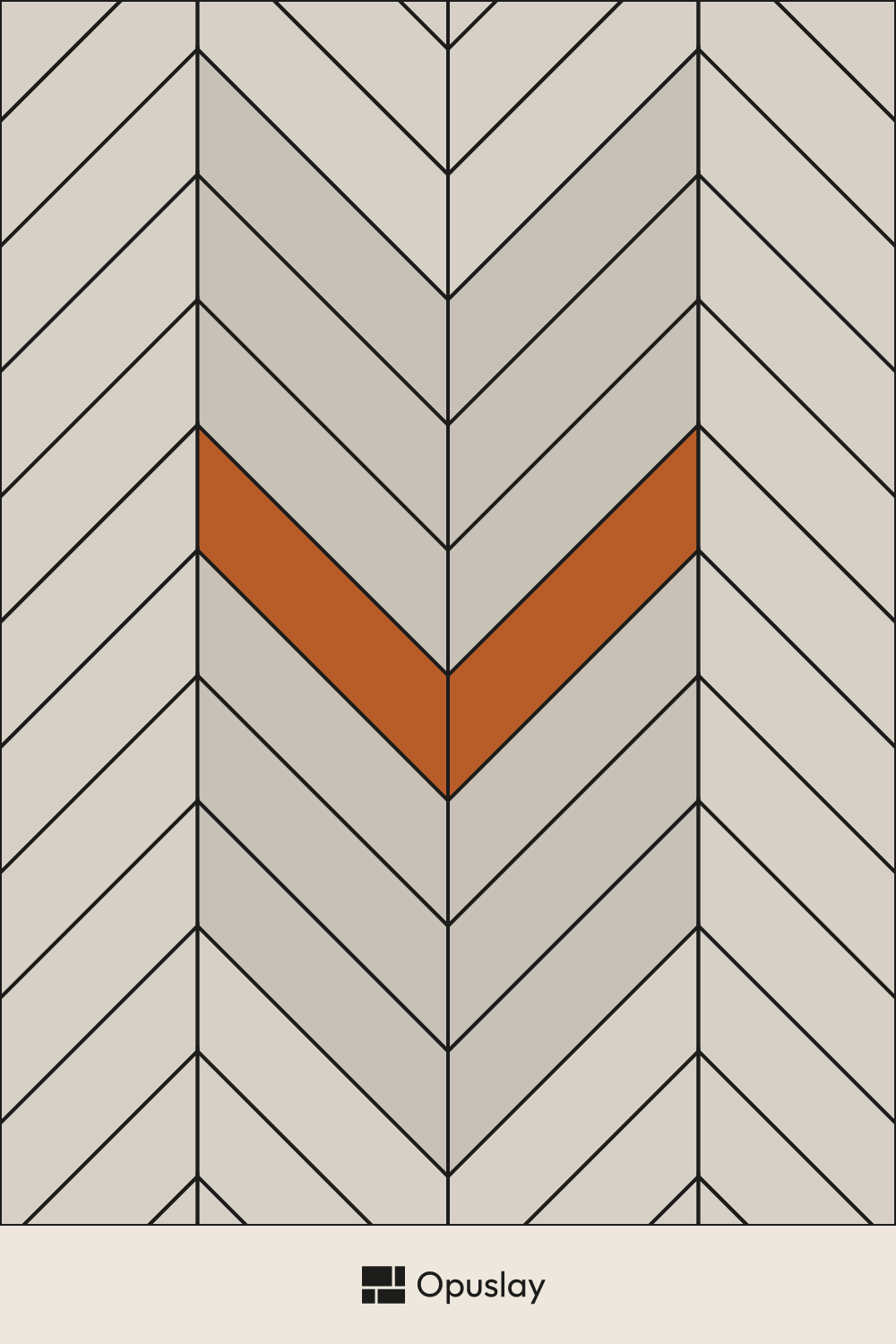 Chevron Tile Pattern — 3x12 tile layout diagram — repeating pattern with one module highlighted