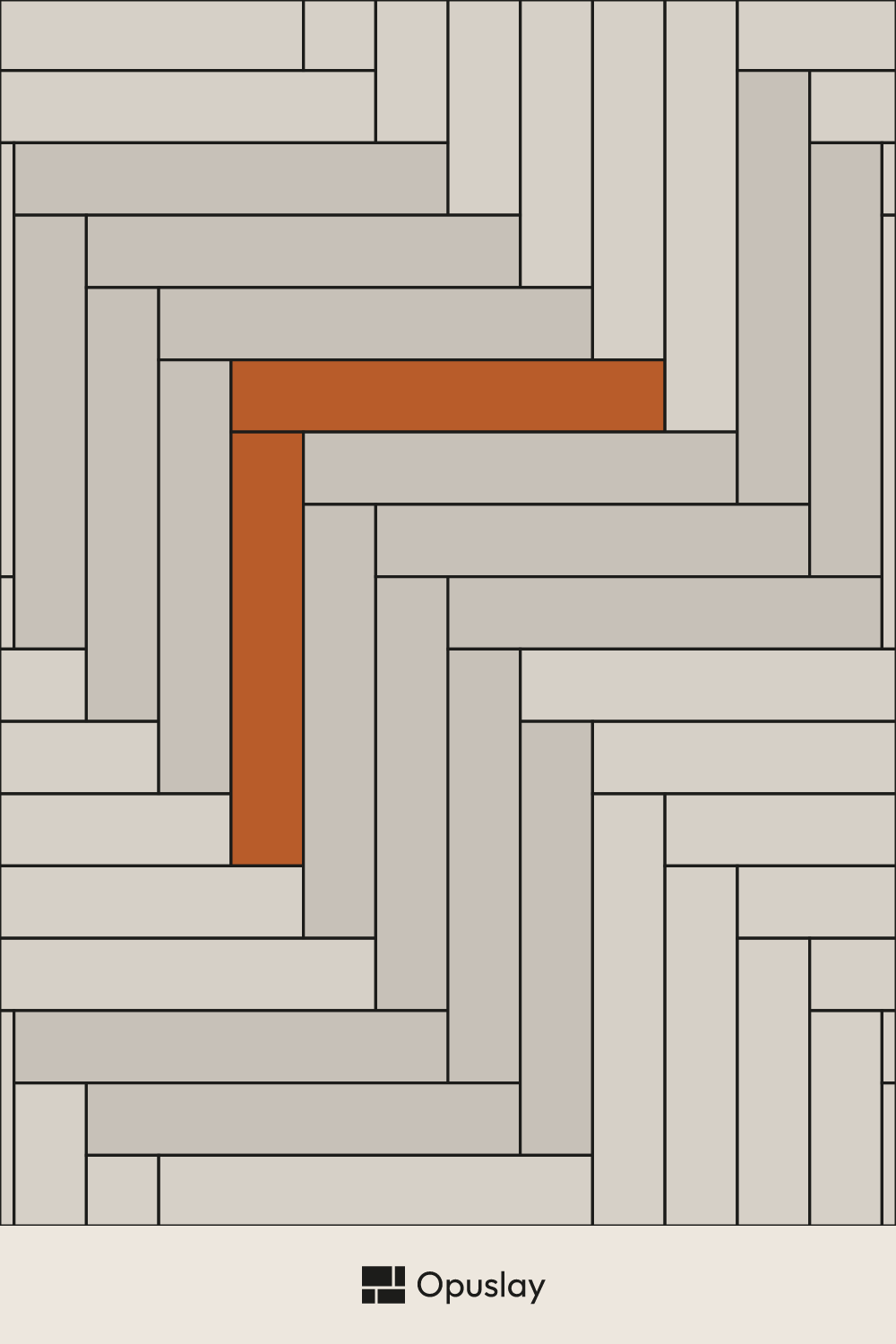 6x36 Herringbone Pattern tile layout diagram — repeating pattern with one module highlighted