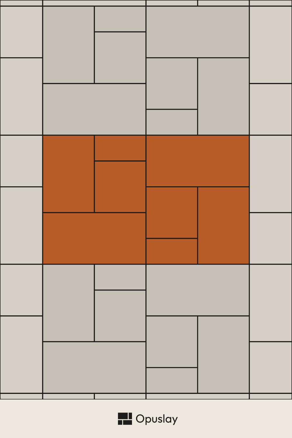 Multi-Tile Pattern — 12x24 & 24x24 & 24x36 & 24x48 (Layout 1) tile layout diagram — repeating pattern with one module highlighted