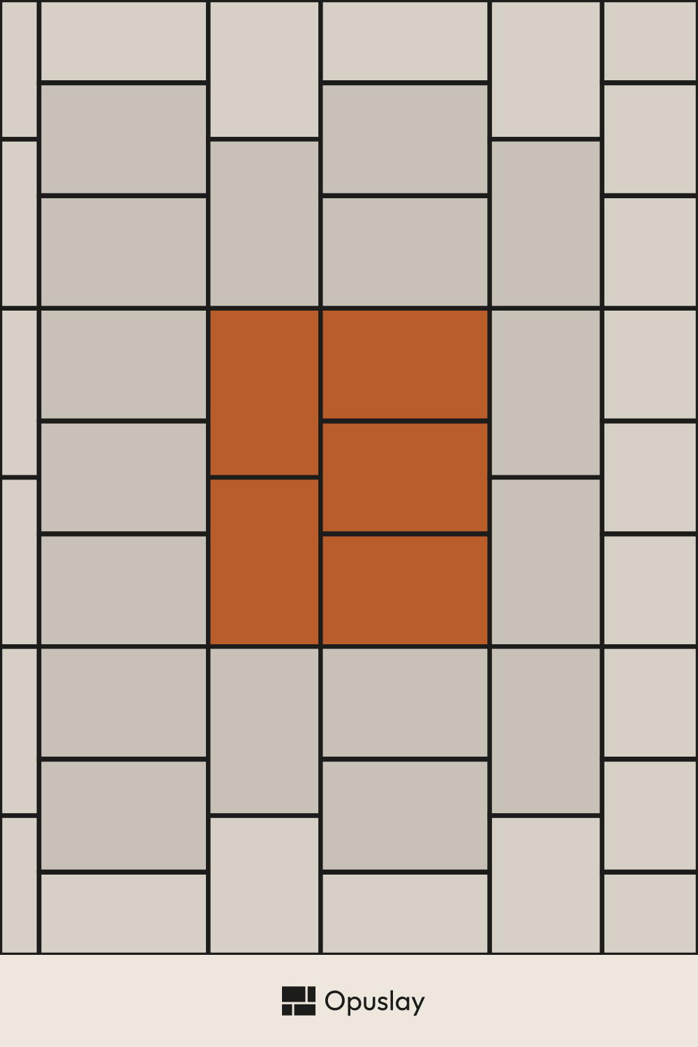 One-Tile Pattern — 16x24 (Layout 1) tile layout diagram — repeating pattern with one module highlighted
