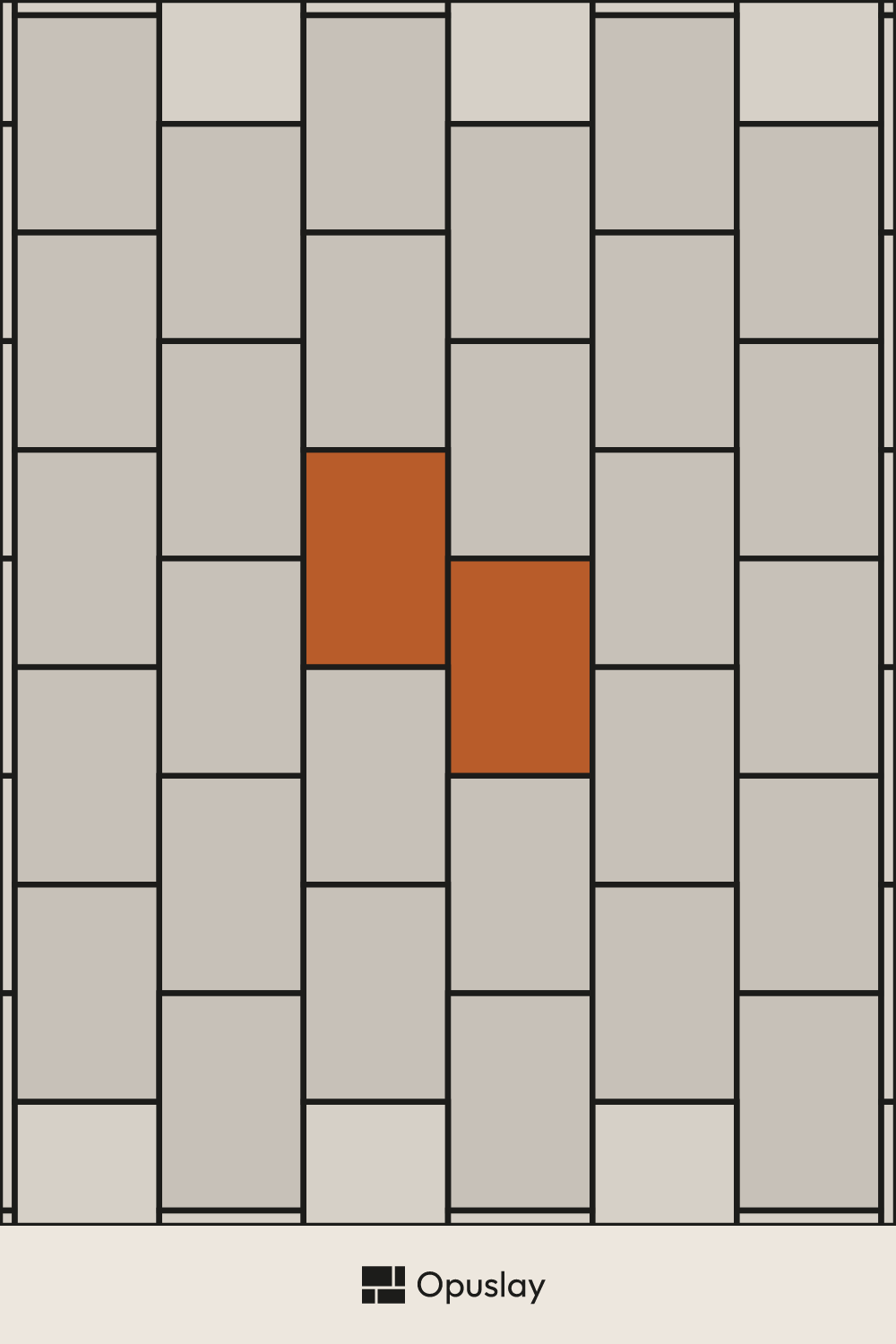 One-Tile Pattern — 16x24 (Layout 2) tile layout diagram — repeating pattern with one module highlighted