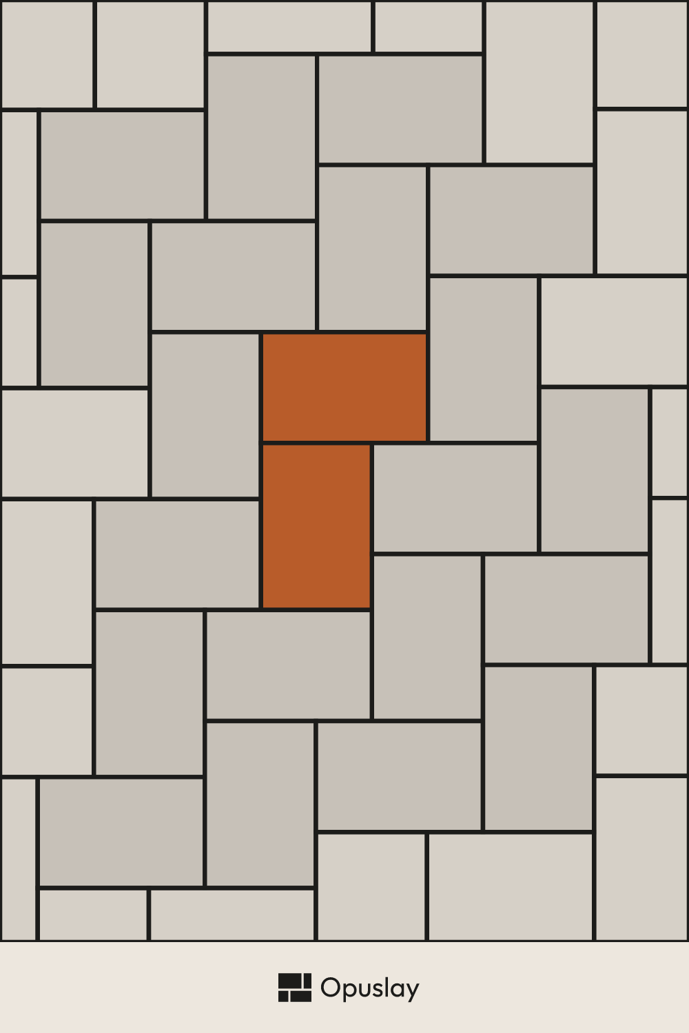 One-Tile Pattern — 16x24 (Layout 3) tile layout diagram — repeating pattern with one module highlighted