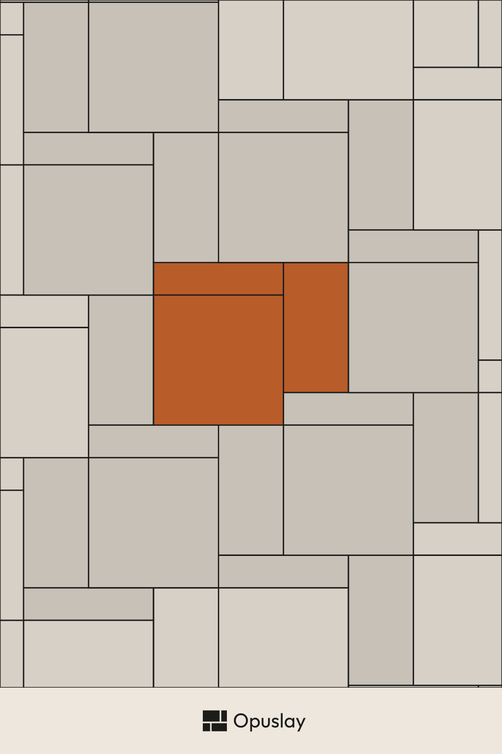 Plank-Format Opus Roman Pattern tile layout diagram — repeating pattern with one module highlighted