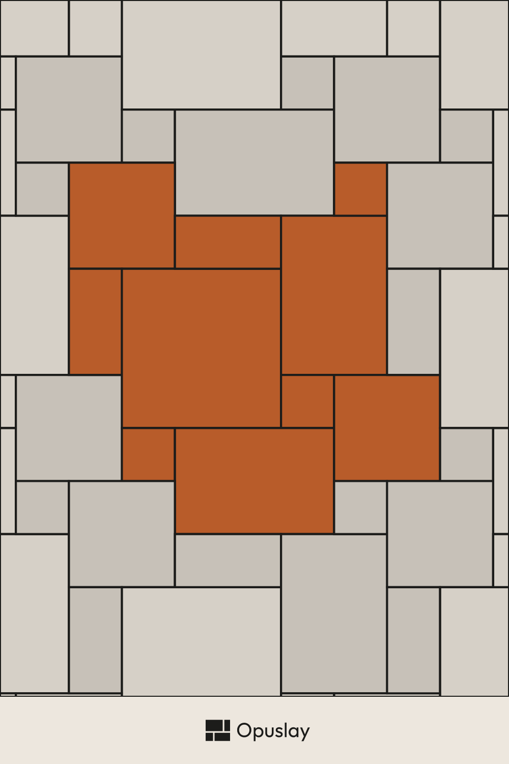 Opus Roman Pattern tile layout diagram — repeating pattern with one module highlighted
