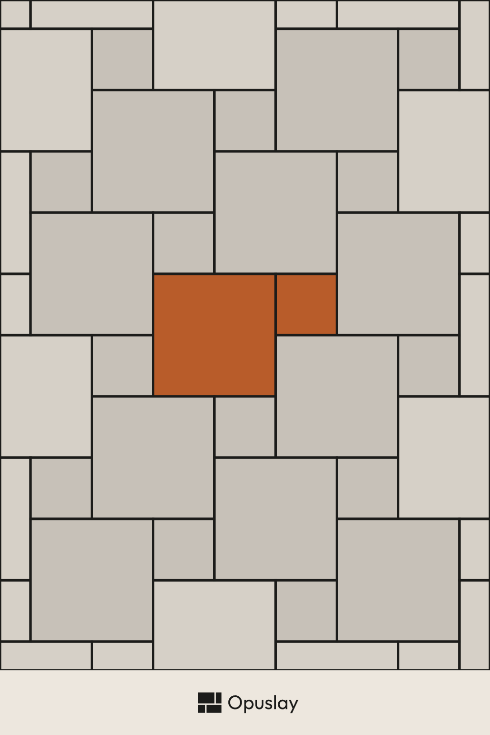 18x18 & 9x9 Pinwheel tile layout diagram — repeating pattern with one module highlighted