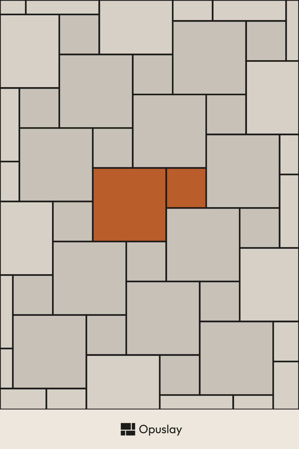 30x30 & 16x16 Pinwheel tile layout diagram — repeating pattern with one module highlighted