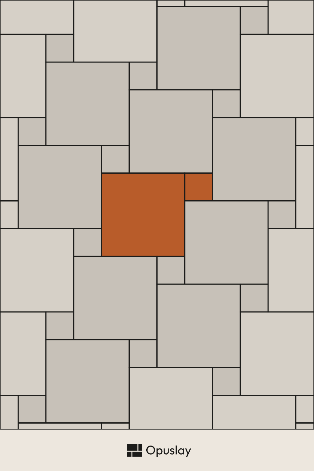 6x6 & 2x2 Pinwheel tile layout diagram — repeating pattern with one module highlighted