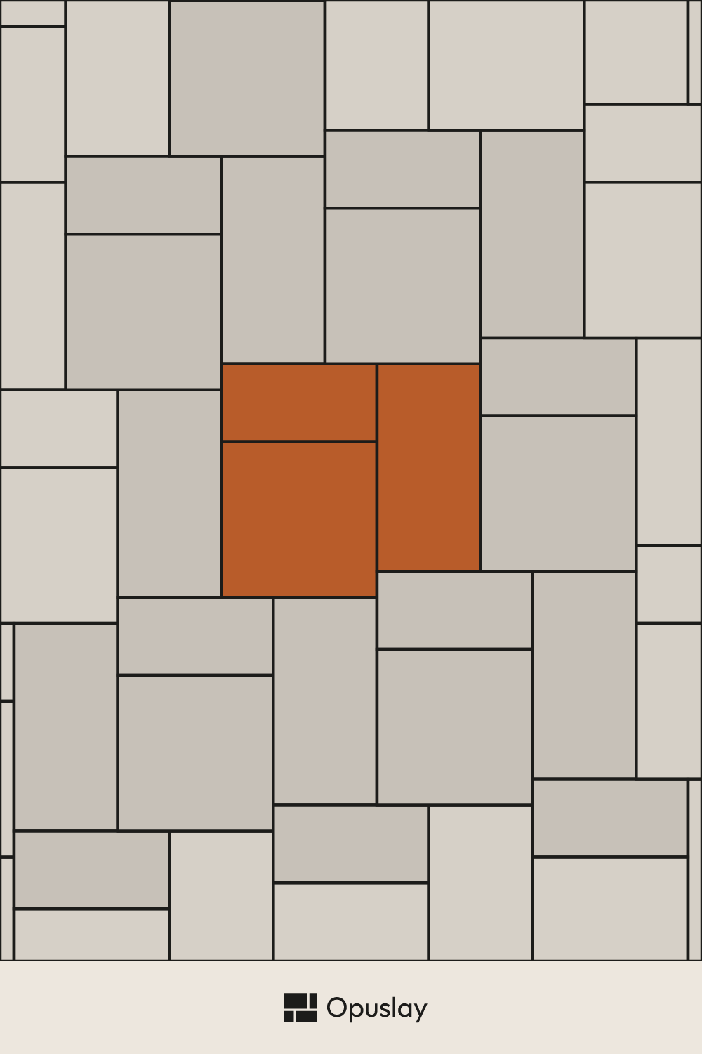 Three-Tile Pattern — 12x24 & 16x32 & 24x24 tile layout diagram — repeating pattern with one module highlighted