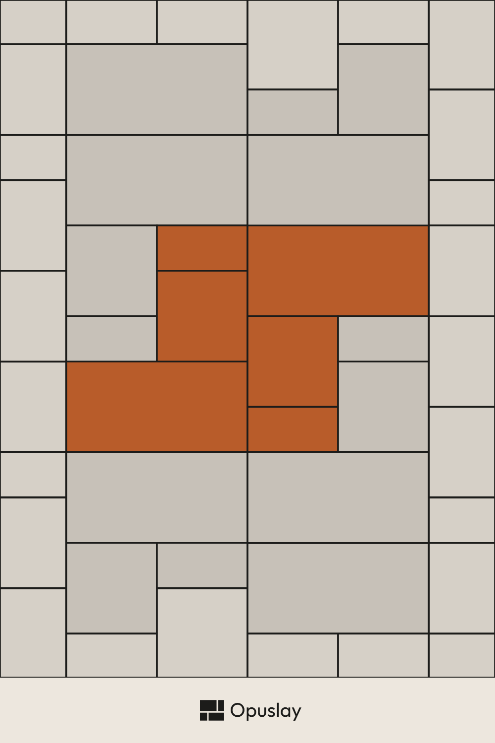 Three-Tile Pattern — 12x24 & 24x24 & 24x48 (V1) tile layout diagram — repeating pattern with one module highlighted