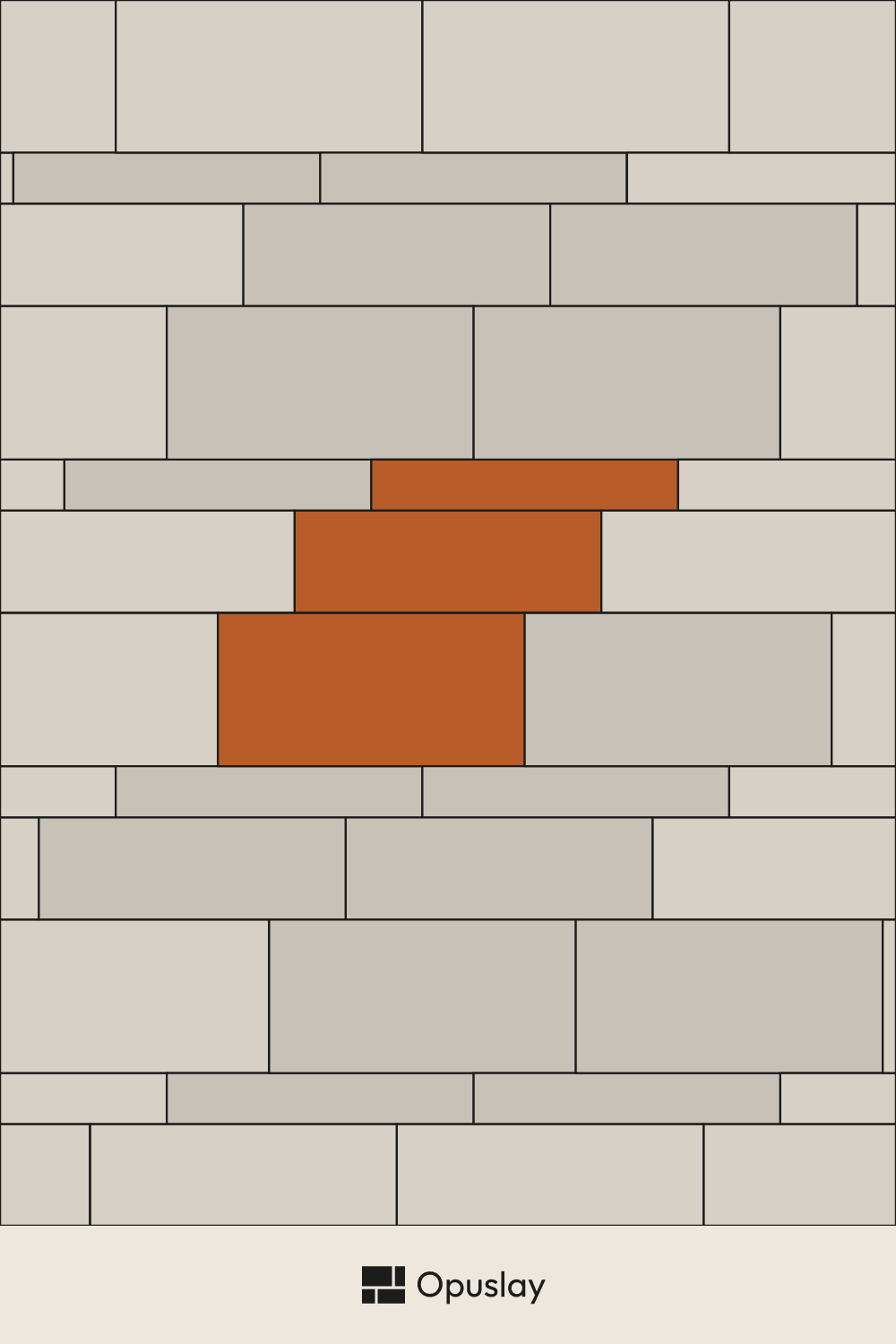 Three-Tile Pattern — 4x24 & 8x24 & 12x24 tile layout diagram — repeating pattern with one module highlighted