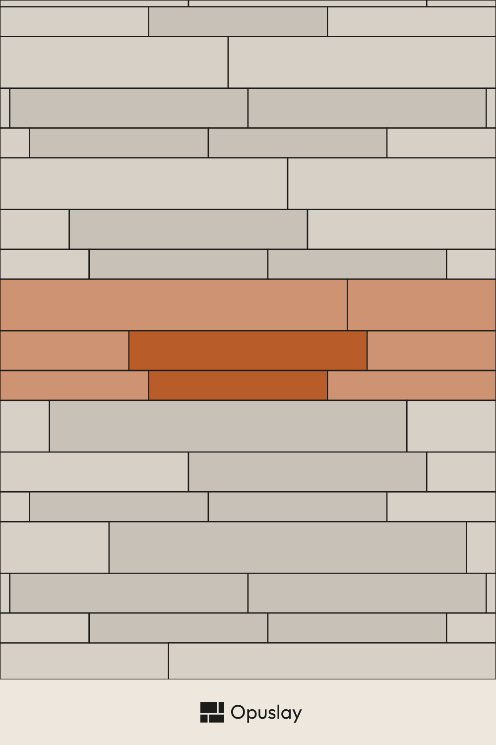 Three-Tile Pattern — 6x36 & 8x48 & 10x72 (Layout 1) tile layout diagram — repeating pattern with one module highlighted