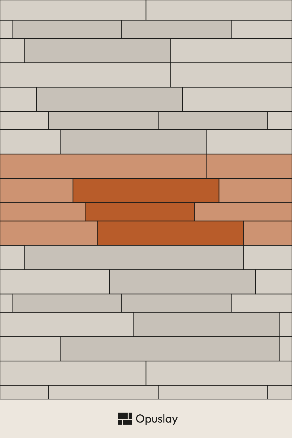 Three-Tile Pattern — 6x36 & 8x48 & 8x72 tile layout diagram — repeating pattern with one module highlighted