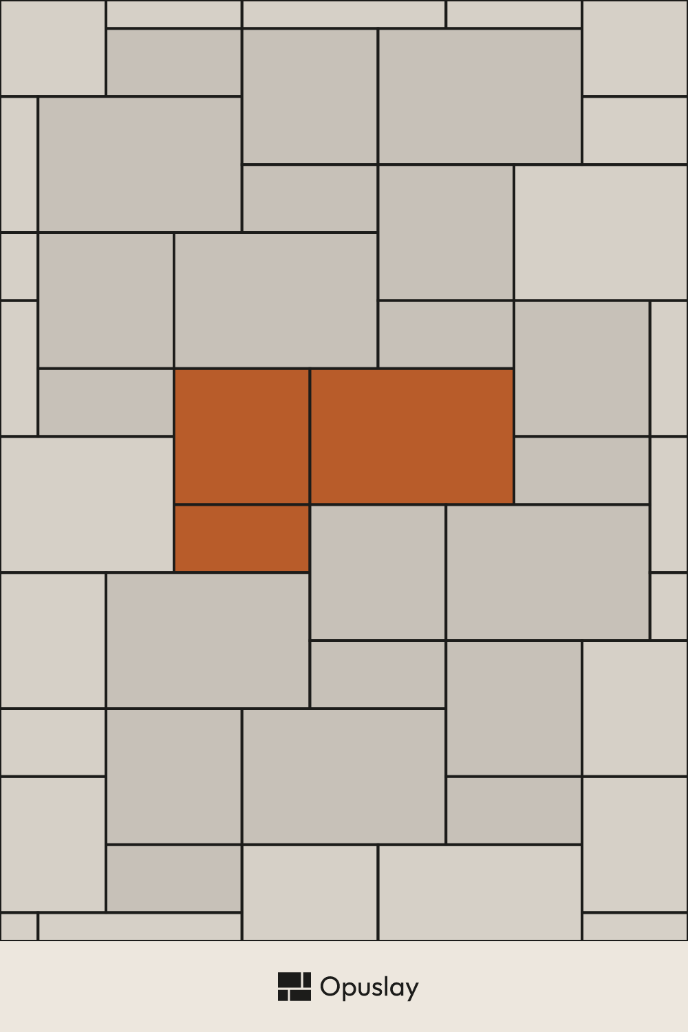 Three-Tile Pattern — 8x16 & 16x16 & 16x24 tile layout diagram — repeating pattern with one module highlighted