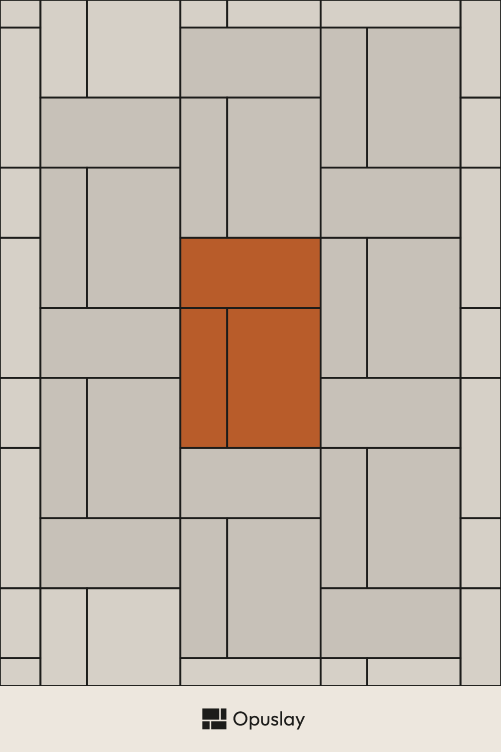 Three-Tile Pattern — 8x24 & 12x24 & 16x24 tile layout diagram — repeating pattern with one module highlighted