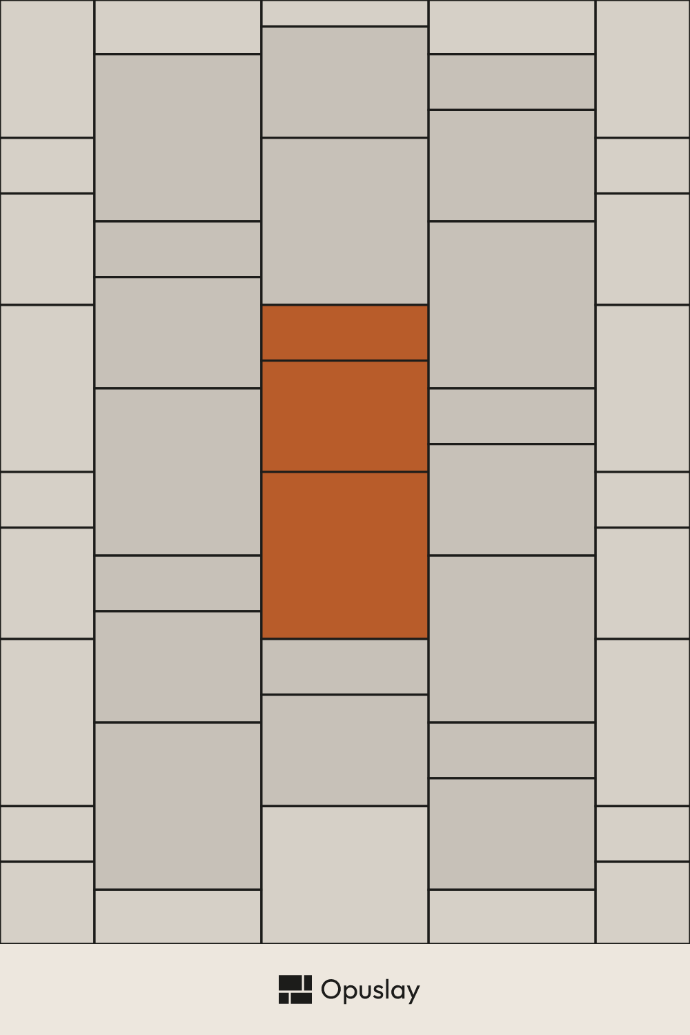 Three-Tile Pattern — 8x24 & 16x24 & 24x24 tile layout diagram — repeating pattern with one module highlighted