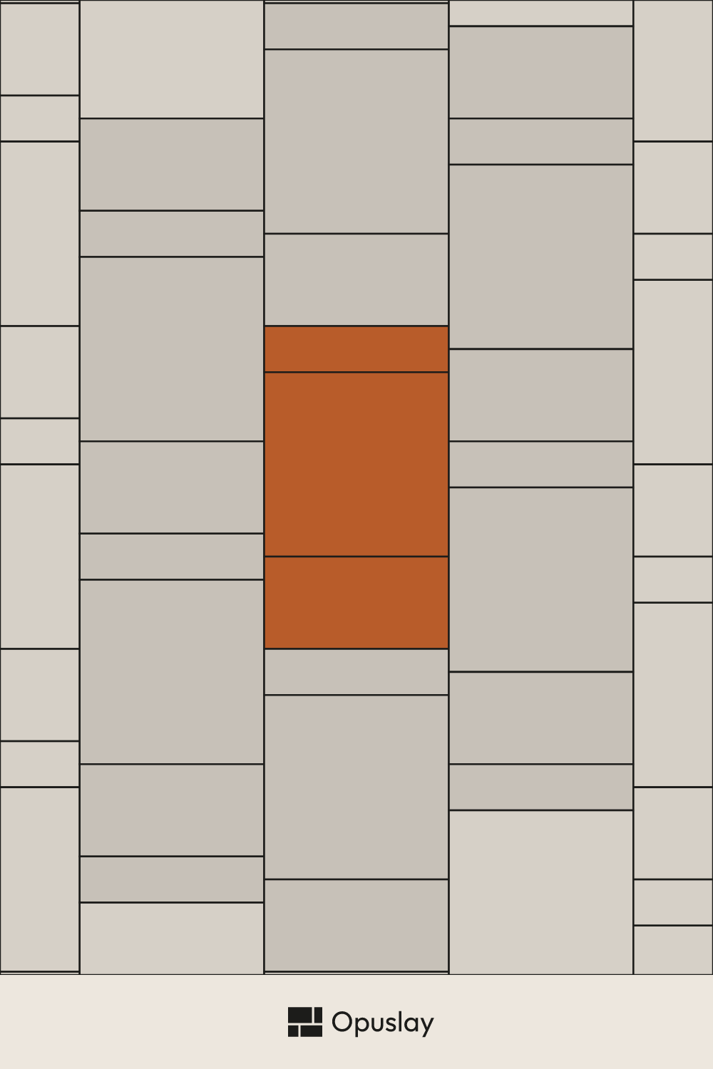 Three-Tile Pattern — 8x32 & 16x32 & 32x32 tile layout diagram — repeating pattern with one module highlighted