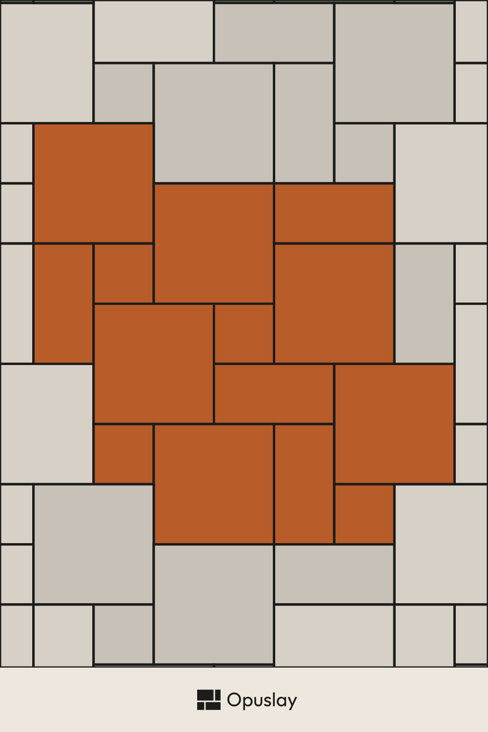 Three-Tile Pattern — 8x8 & 8x16 & 16x16 tile layout diagram — repeating pattern with one module highlighted