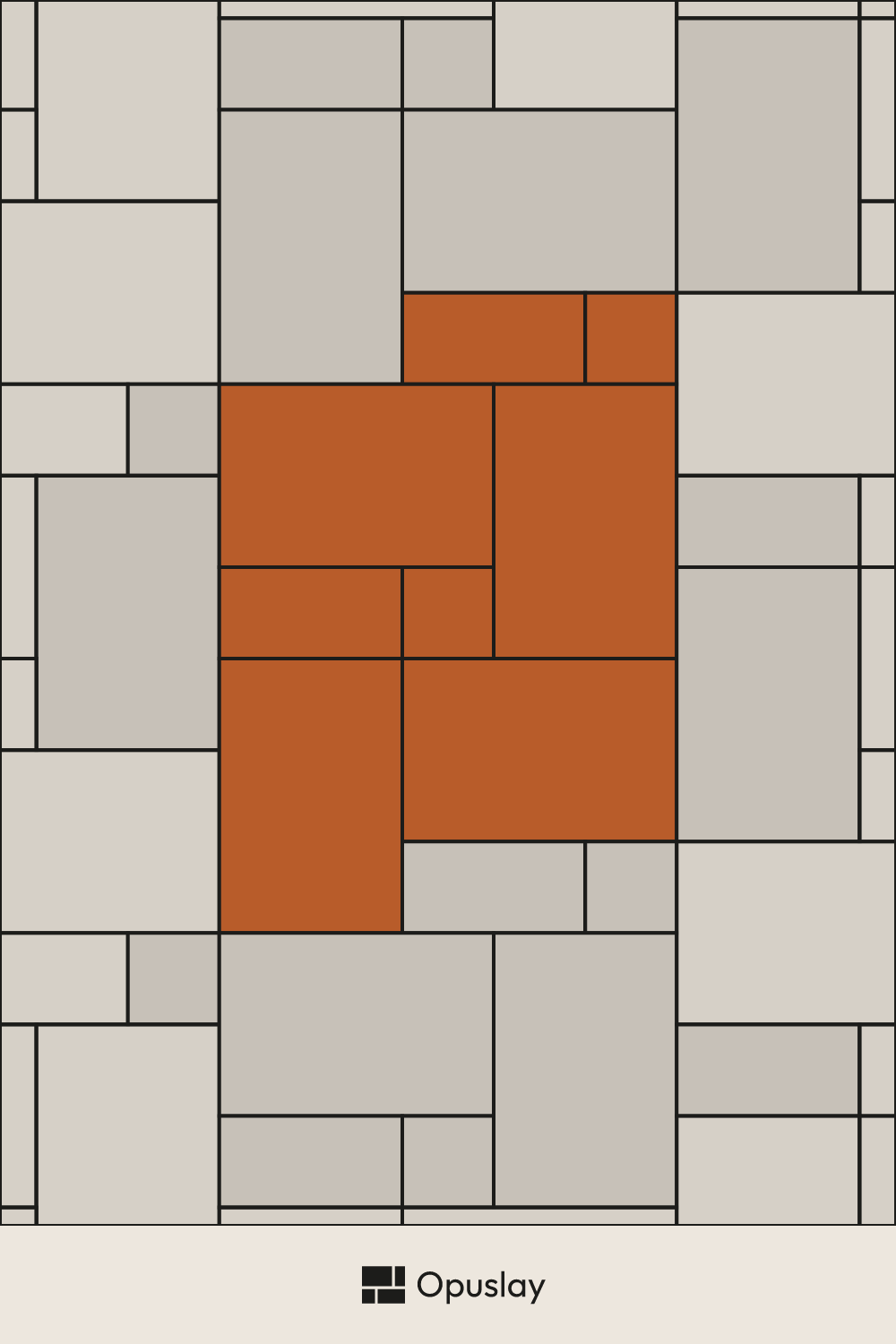 Three-Tile Pattern — 8x8 & 8x16 & 16x24 (Layout 1) tile layout diagram — repeating pattern with one module highlighted