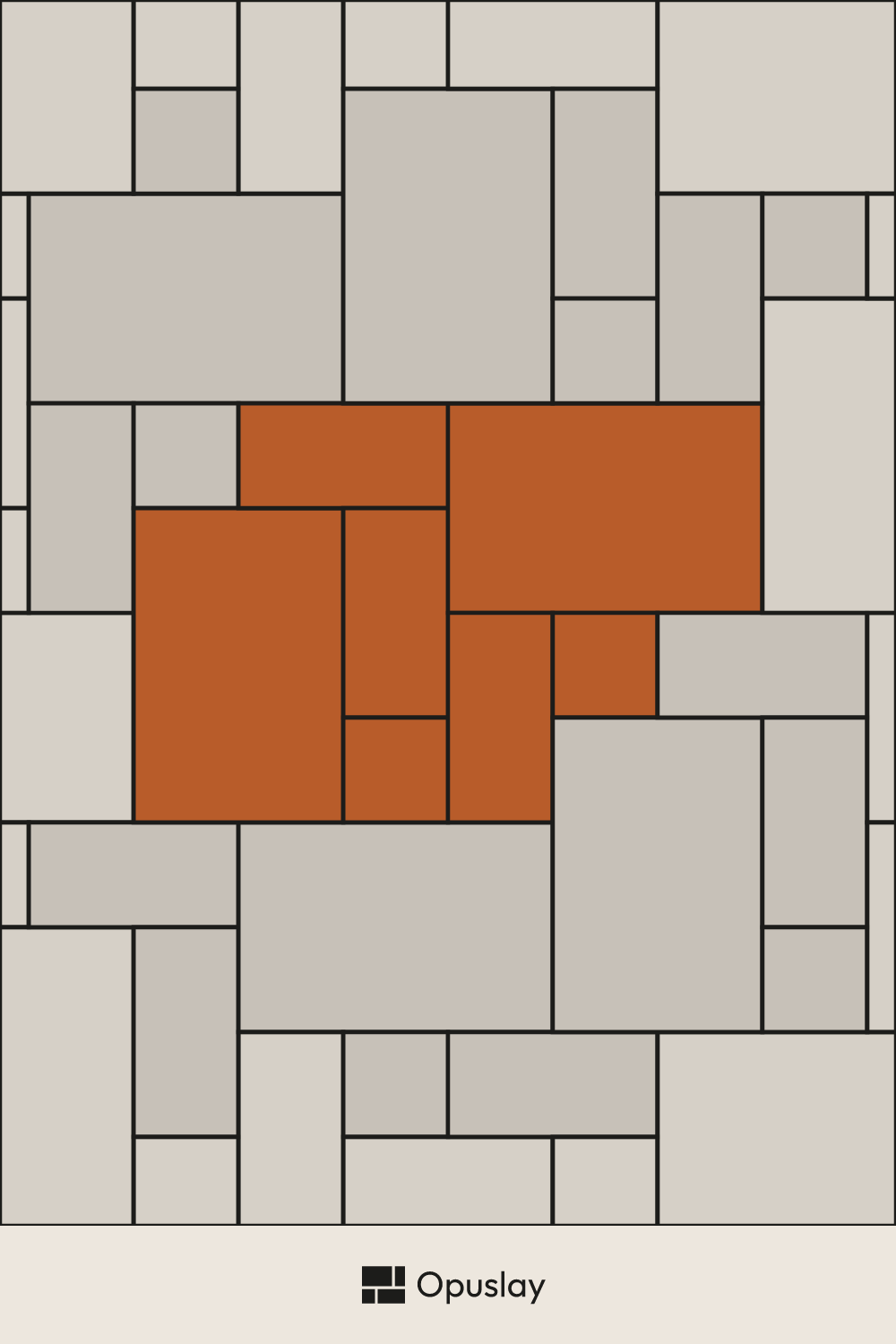Three-Tile Pattern — 8x8 & 8x16 & 16x24 (Layout 2) tile layout diagram — repeating pattern with one module highlighted