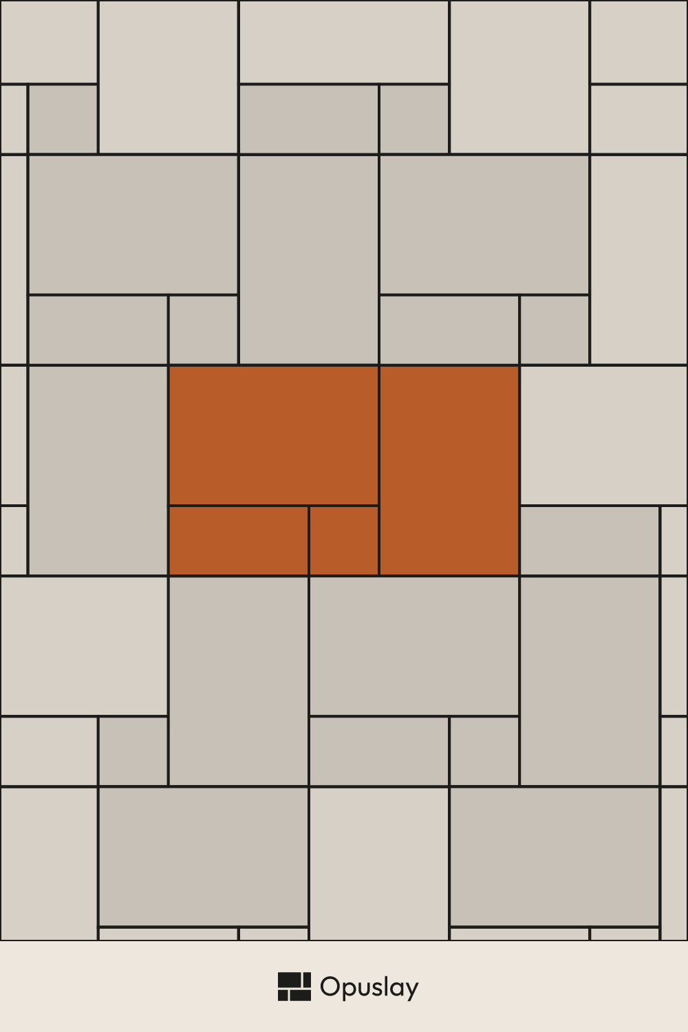 Three-Tile Pattern — 8x8 & 8x16 & 16x24 (Layout 3) tile layout diagram — repeating pattern with one module highlighted