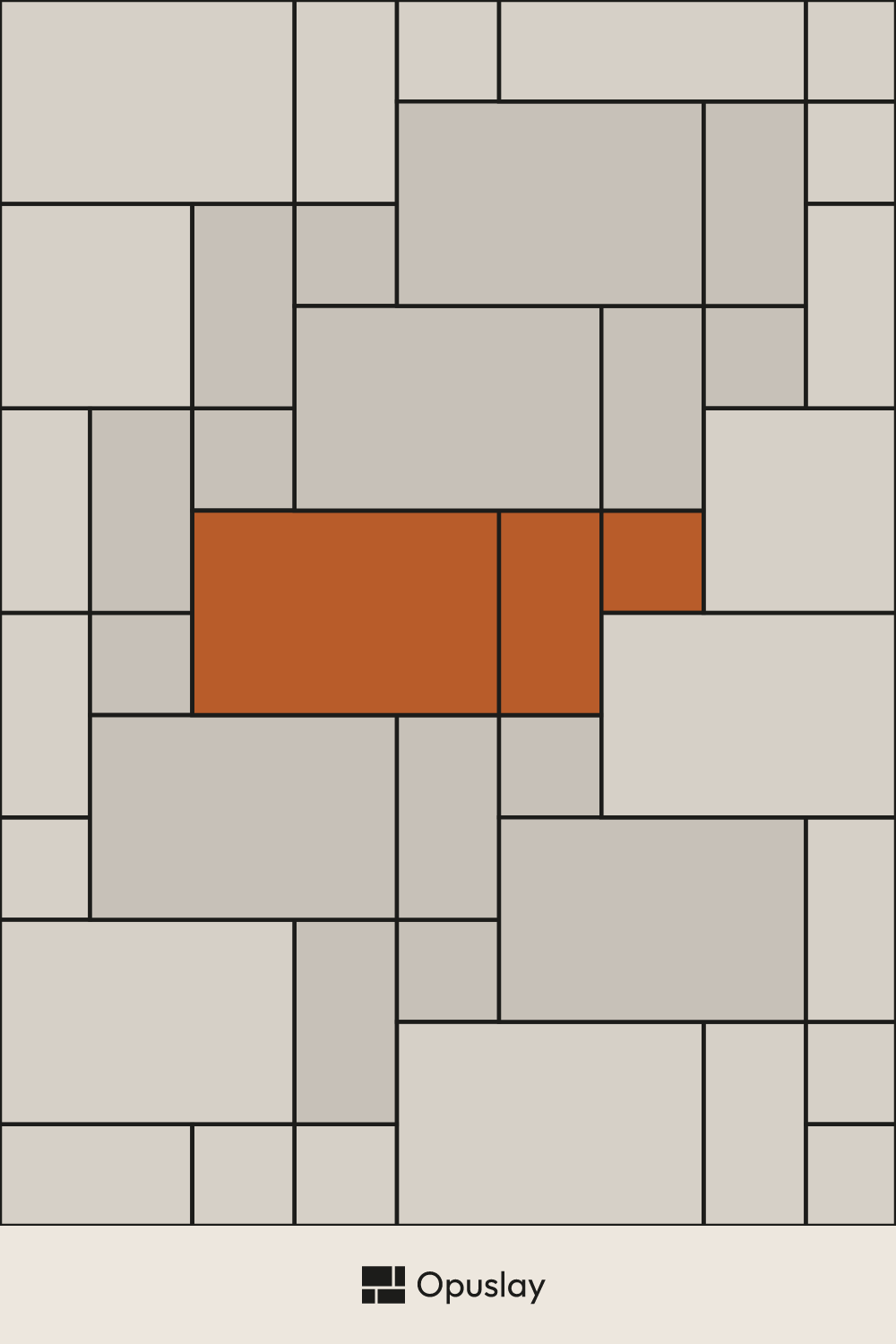Three-Tile Pattern — 8x8 & 8x16 & 16x24 (Layout 4) tile layout diagram — repeating pattern with one module highlighted