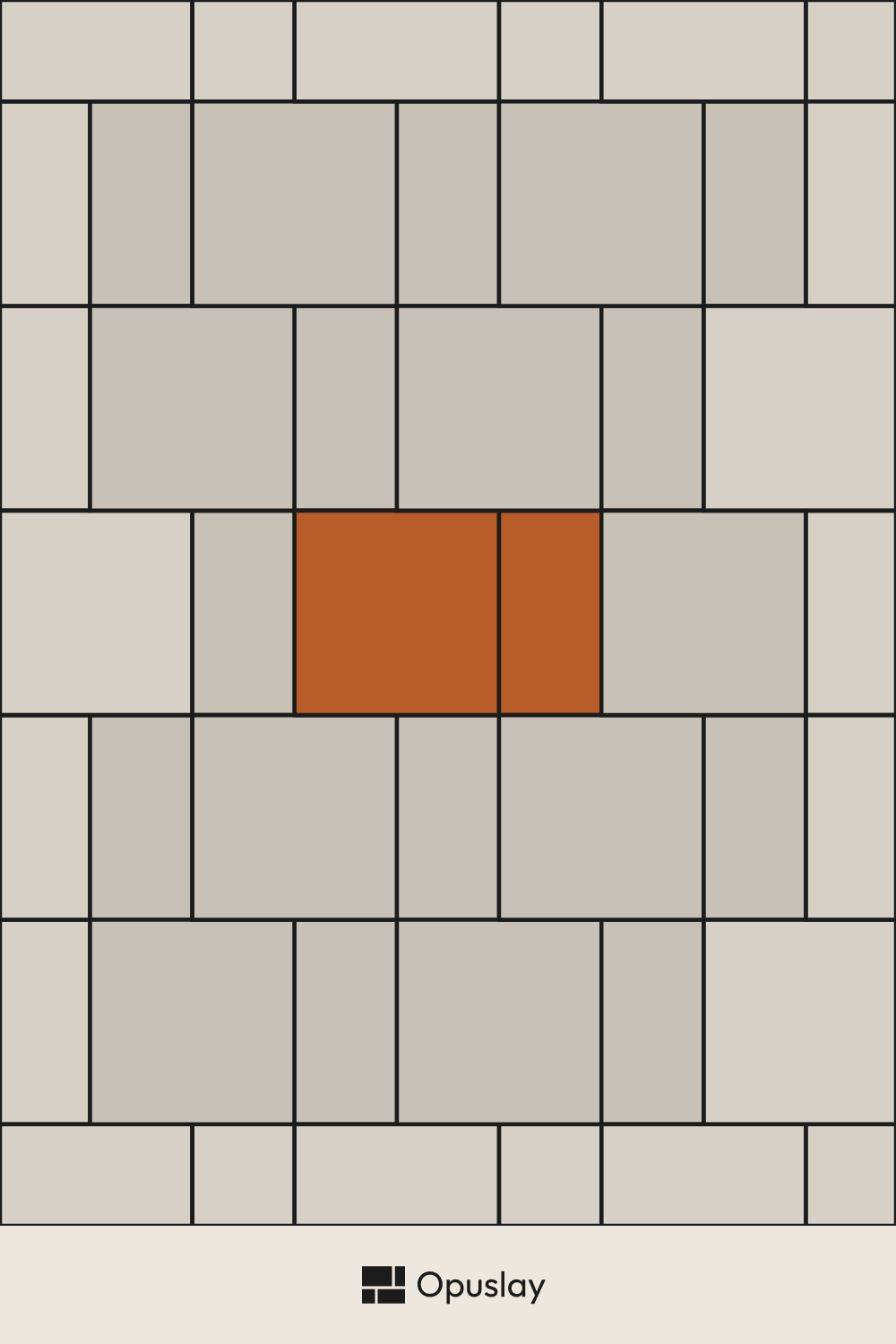 Two-Tile Pattern — 12x24 & 24x24 tile layout diagram — repeating pattern with one module highlighted