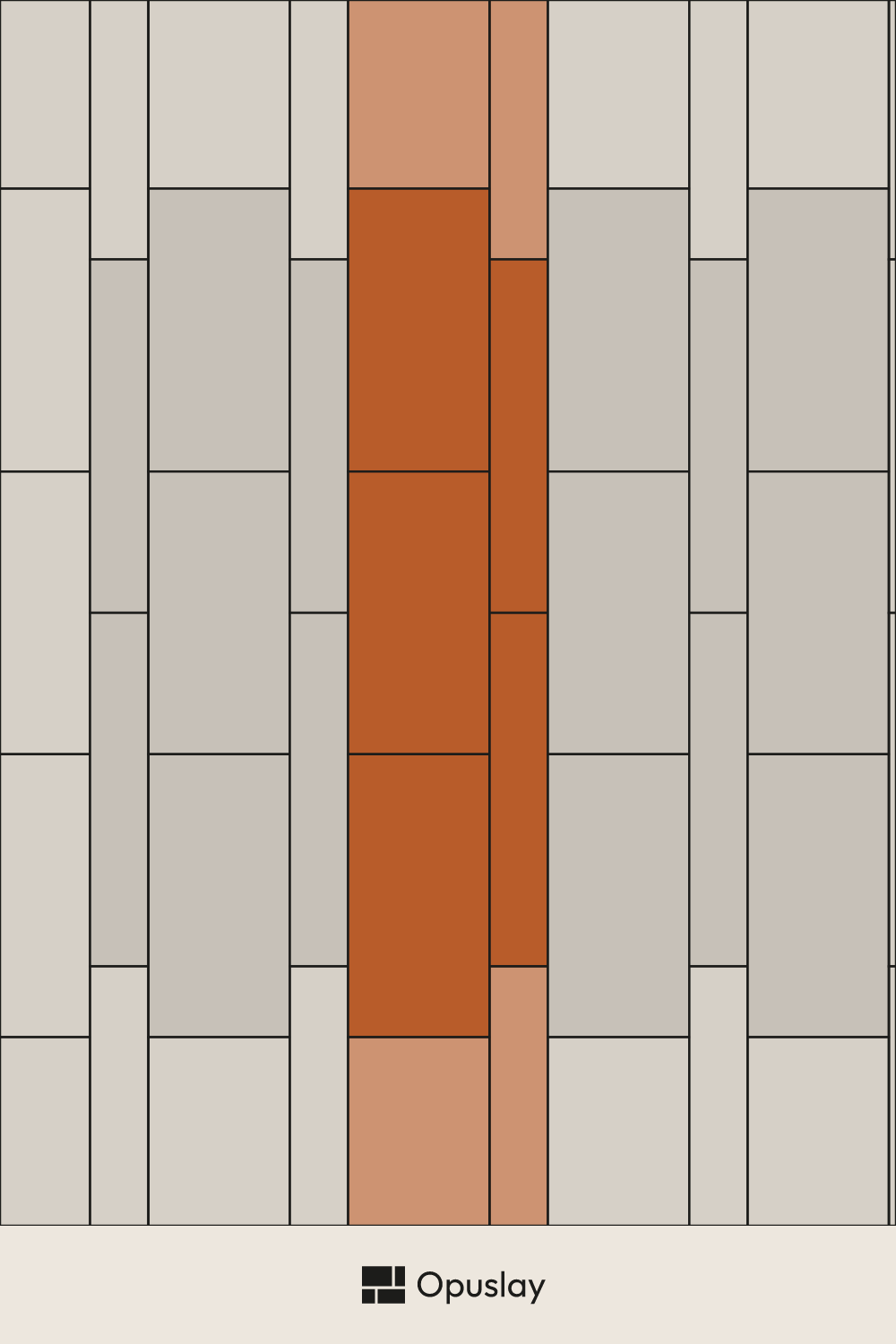 Two-Tile Pattern — 6.5x40 & 16x32 tile layout diagram — repeating pattern with one module highlighted