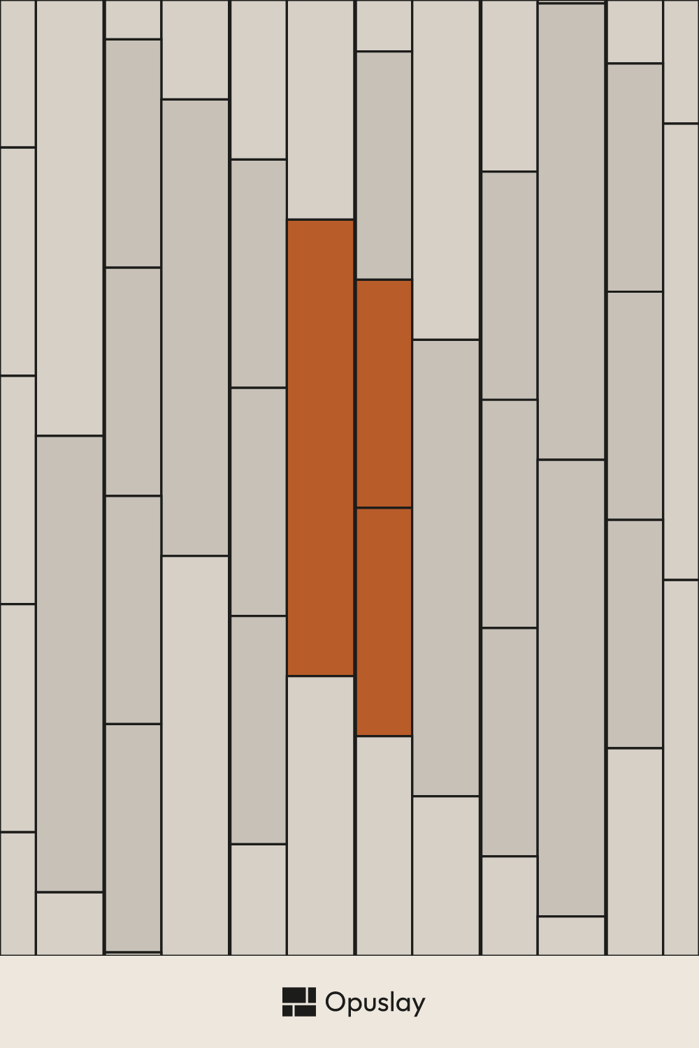 Two-Tile Pattern — 6x24 & 7x48 (Layout 1) tile layout diagram — repeating pattern with one module highlighted