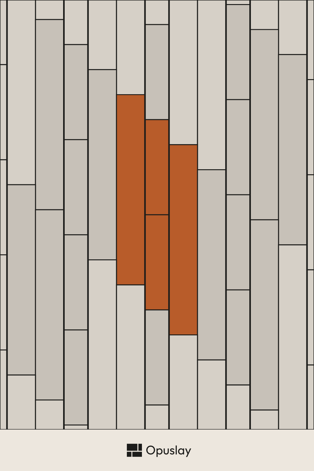 Two-Tile Pattern — 6x24 & 7x48 (Layout 2) tile layout diagram — repeating pattern with one module highlighted