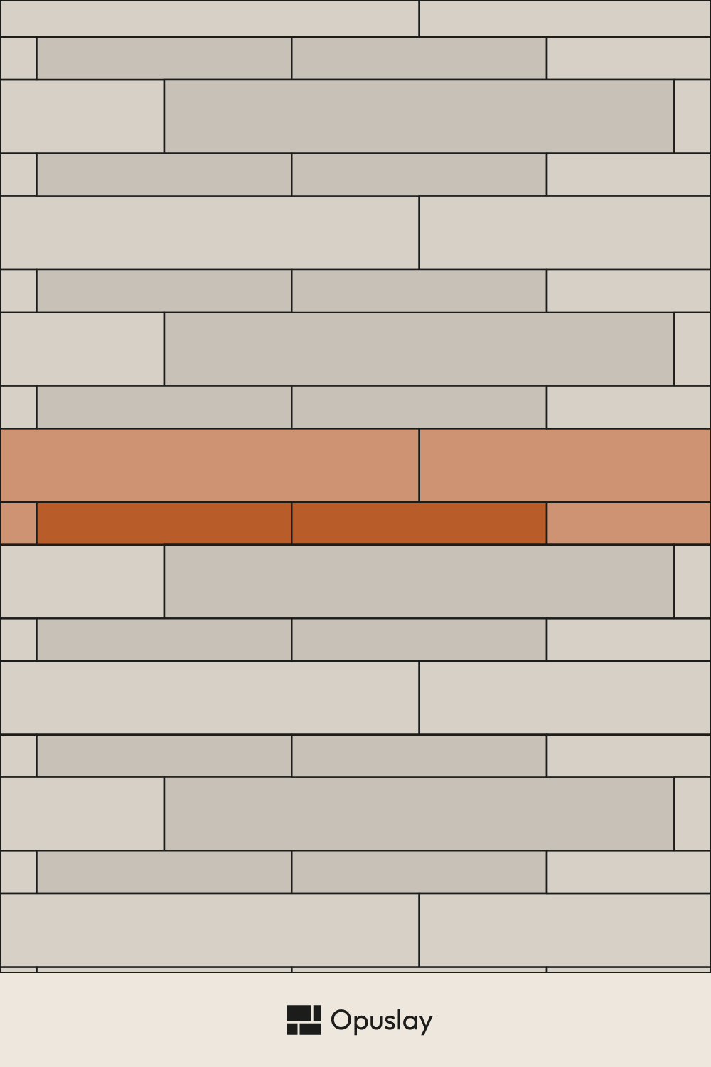 Two-Tile Pattern — 6x36 & 10x72 tile layout diagram — repeating pattern with one module highlighted