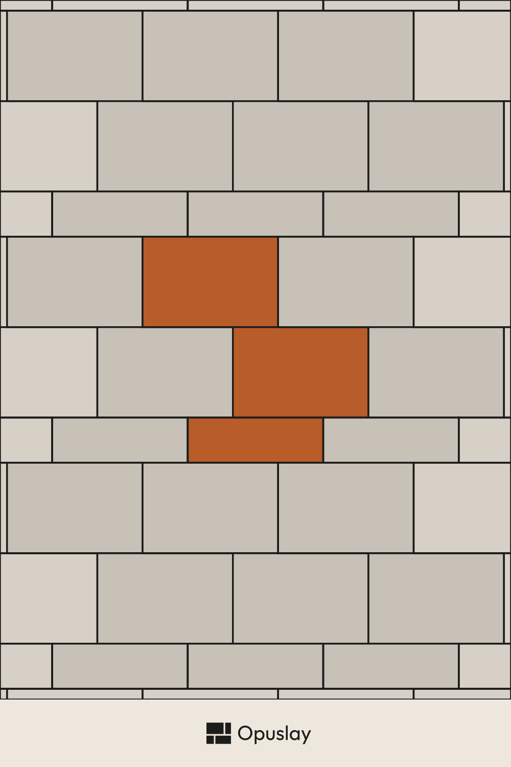Two-Tile Pattern — 8x24 & 16x24 tile layout diagram — repeating pattern with one module highlighted