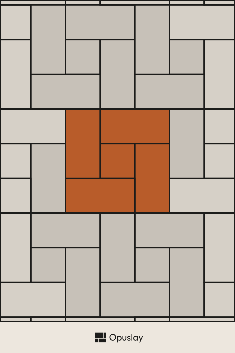 Windmill tile layout diagram — repeating pattern with one module highlighted