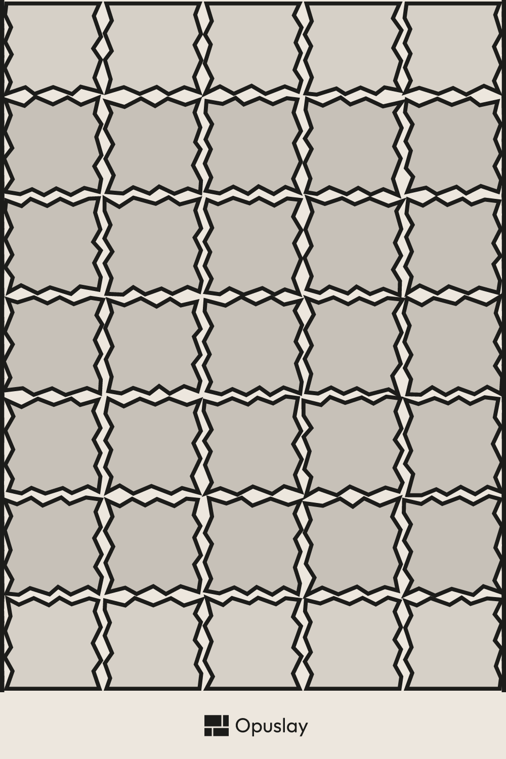 Zellige tile layout — two-colour checkerboard, one module highlighted
